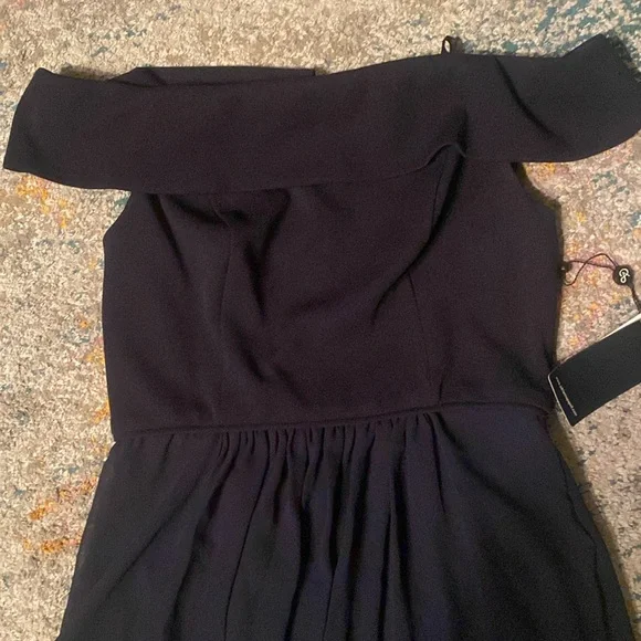 Adrianna Papell Navy Blue Off-Shoulder Maxi Dress - Picture 8 of 10